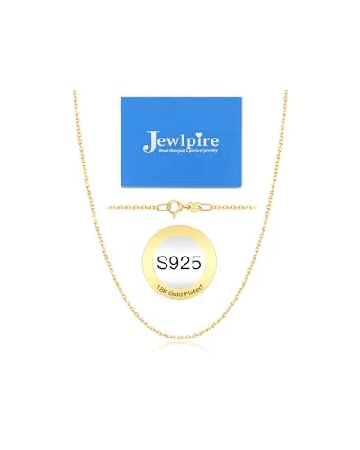 Thin 1.1mm 18K Gold over Sterling Silver Cable Chain 18 in