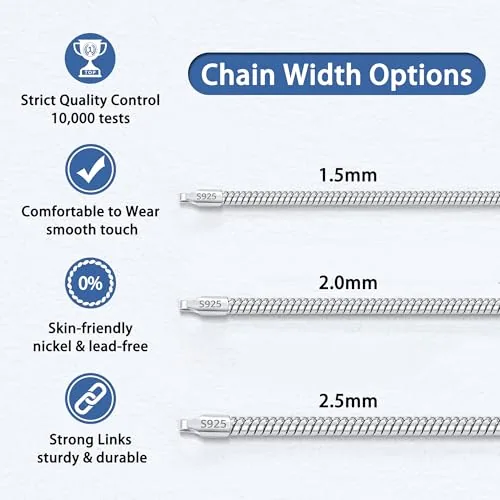 2mm Sterling Silver Chain Necklace 20 in, view 4