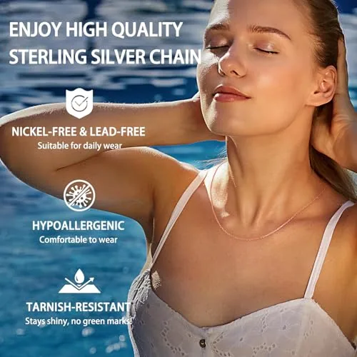 1.3mm Sterling Silver Cable Chain 14 in, view 2