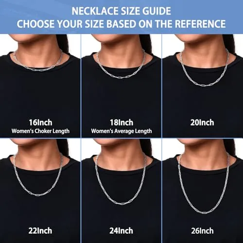 3mm Paperclip Chain 16 in, view 3