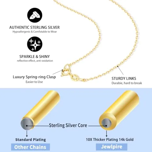 1.2mm 14K Gold over Sterling Silver Cable Chain 22 in, view 3