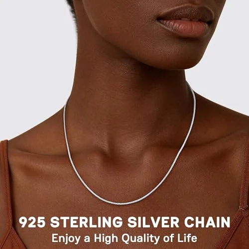 1.3mm Sterling Silver Chain Necklace 18 in, view 4