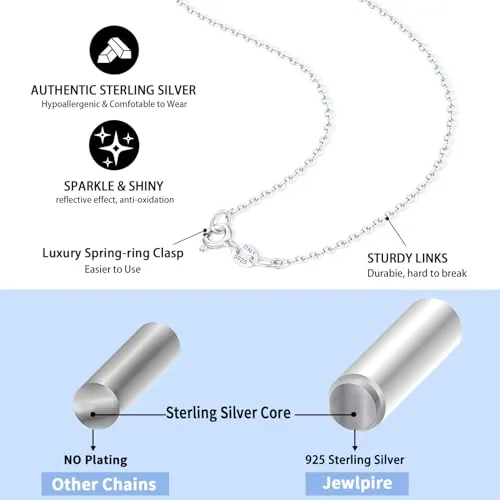 1.2mm Sterling Silver Chain Necklace 14 in, view 3