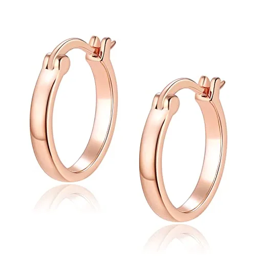 15mm Rose Gold over Sterling Silver Hoop Earrings