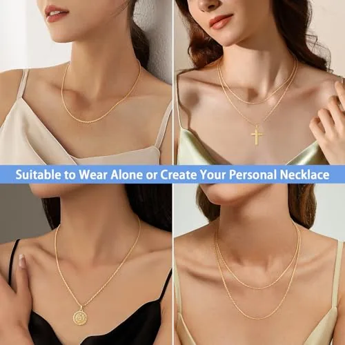 1.35mm 18K Gold over Sterling Silver Rope Chain 24 in, view 4