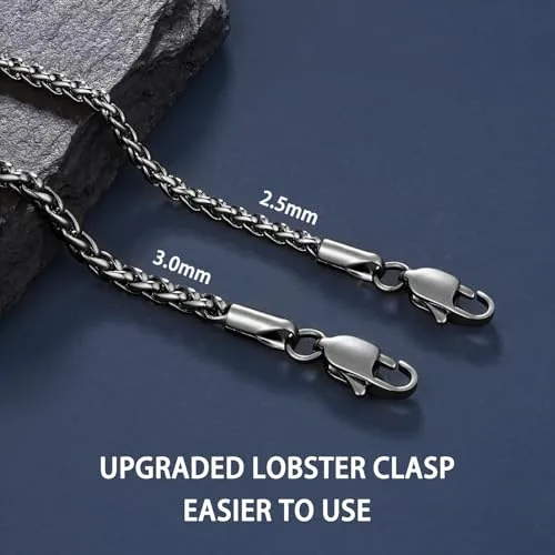 3mm Steel Chain Necklace 26 in, view 3