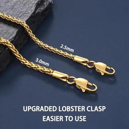 3mm Wheat Chain 18 in, view 3
