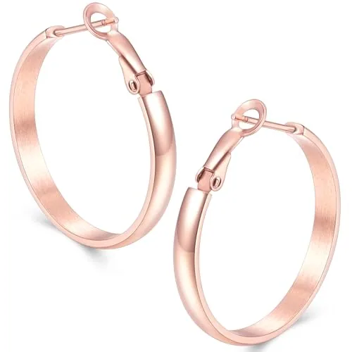5mm Rose Gold over Sterling Silver Hoop Earrings