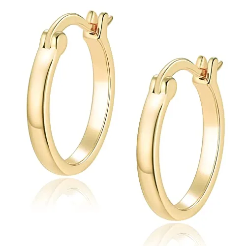 20mm 14K Gold over Sterling Silver Hoop Earrings, Style JP-H4116