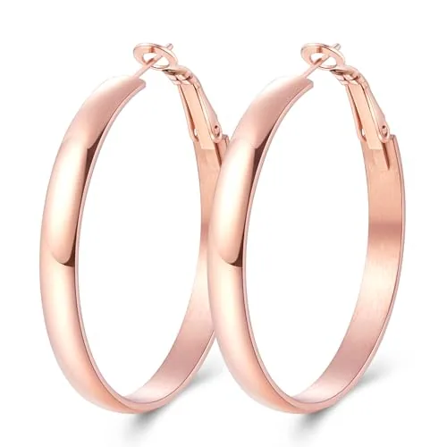 4mm Rose Gold over Sterling Silver Hoop Earrings