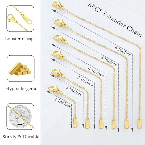 18K Gold Plated Cable Chain Set, view 3