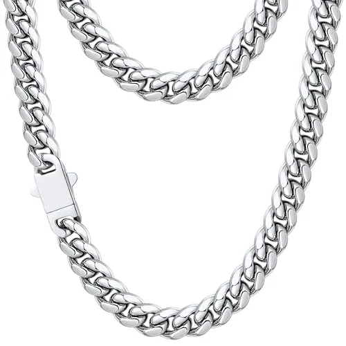 8mm Steel Cuban Link Chain 18 in, Style JP-L1RWB