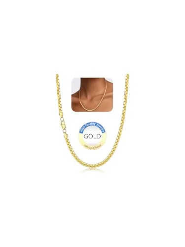 3mm 18K Gold over Steel Flat Link Chain 16 in