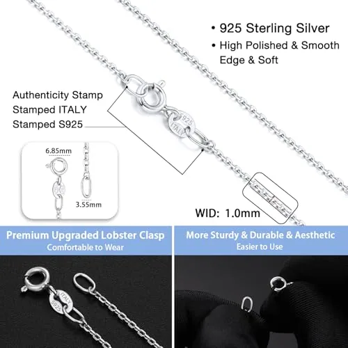 1mm Sterling Silver Cable Chain 22 in