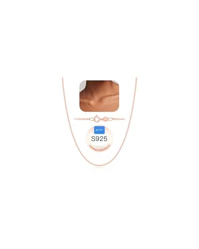 1.3mm Rose Gold over Sterling Silver Cable Chain 24 in