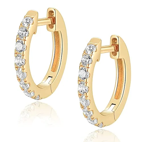 20mm 14K Gold over Sterling Silver Huggie Earrings, Style JP-JDQL9