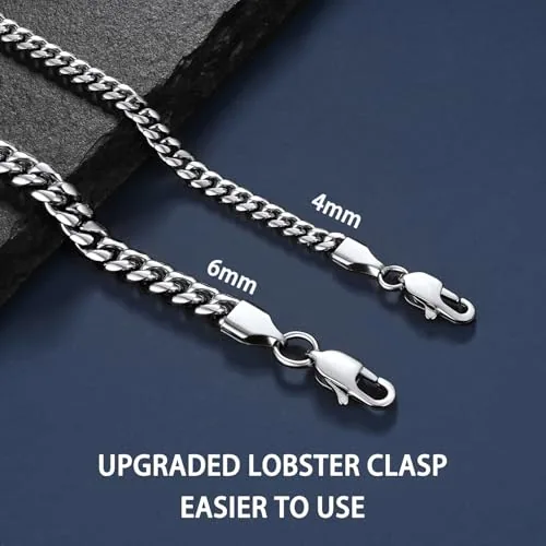 4mm Steel Cuban Link Chain 18 in, view 3