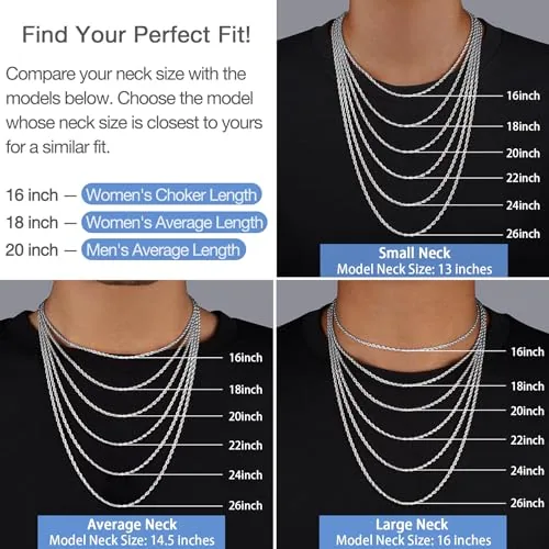 2.5mm Rope Chain 22 in, view 2