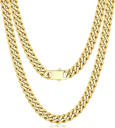 5mm 18K Gold over Sterling Silver Cuban Link Chain 20 in