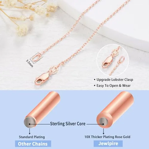 1.2mm Rose Gold over Sterling Silver Cable Chain 22 in, view 4