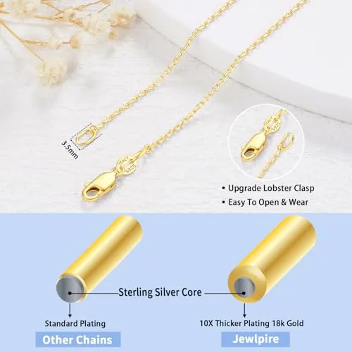 Dainty 1.2mm 18K Gold over Sterling Silver Cable Chain 18 in, view 4