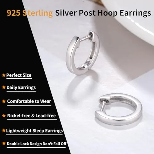 15mm Sterling Silver Hoop Earrings, view 2