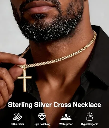 5mm 18K Gold over Steel Cuban Link Chain 20 in, view 2