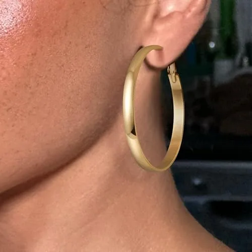 4mm 14K Gold over Sterling Silver Hoop Earrings, view 2