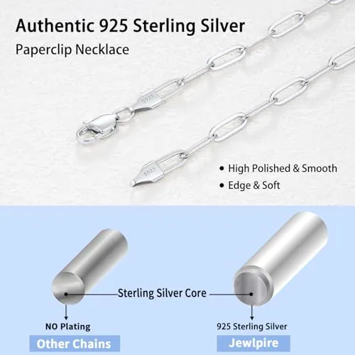 4mm Sterling Silver Paperclip Chain 18 in, view 2