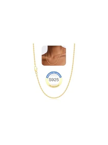 2mm 14K Gold over Sterling Silver Rope Chain 24 in