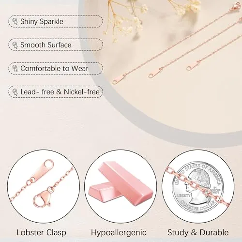 1.5mm Rose Gold Plated Anklet 3 in, view 3