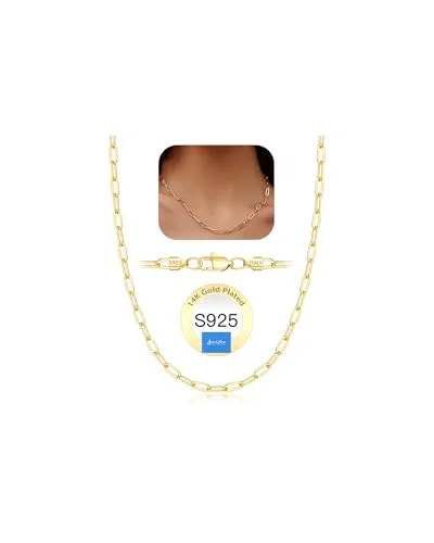 4mm 18K Gold Plated Paperclip Chain 3 in