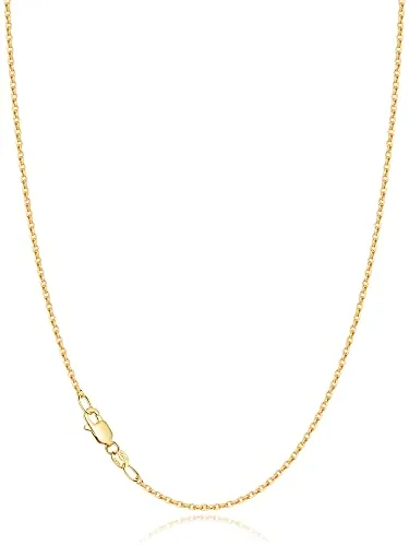 Dainty 1.2mm 18K Gold over Sterling Silver Cable Chain 18 in