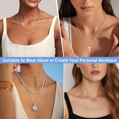 Dainty 1.5mm Sterling Silver Rope Chain 20 in, view 4