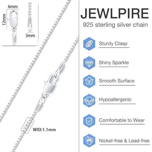 1.1mm Sterling Silver Box Chain 18 in, view 4