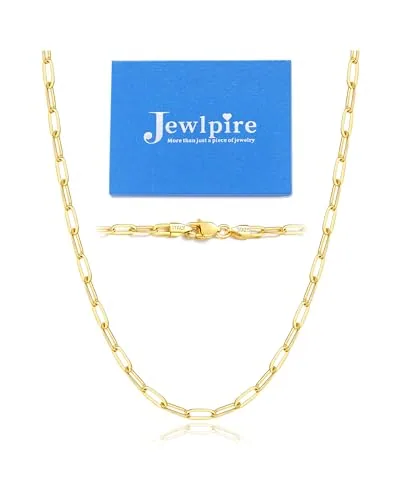 2.5mm 14K Gold over Sterling Silver Paperclip Chain 18 in