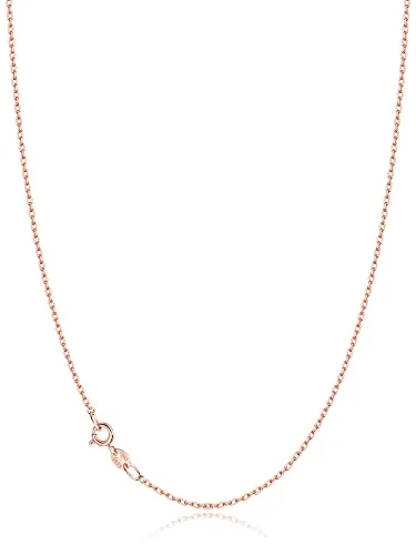 1mm Rose Gold over Sterling Silver Cable Chain 16 in