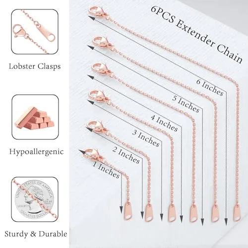 Rose Gold Plated Cable Chain Set, view 3
