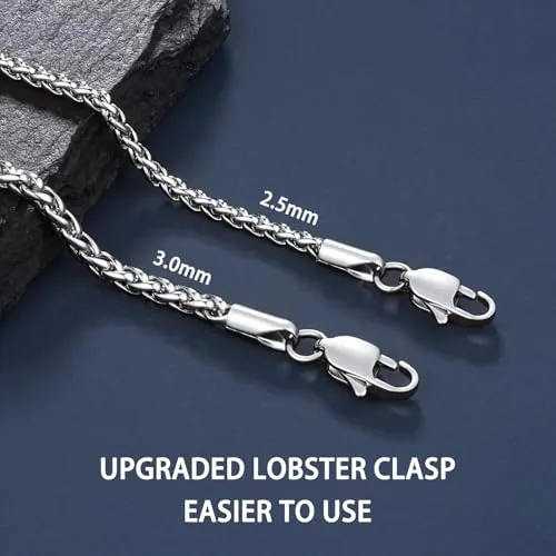 3mm Steel Wheat Chain 22 in, view 3