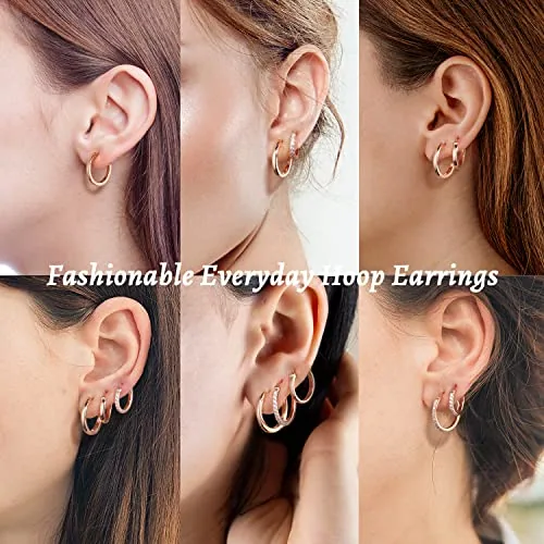 15mm Rose Gold over Sterling Silver Huggie Earrings, Style JP-RC31C, view 4