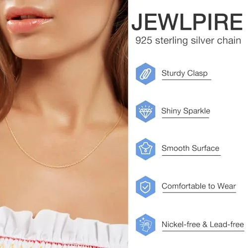 1mm 18K Gold over Sterling Silver Cable Chain 18 in, view 2