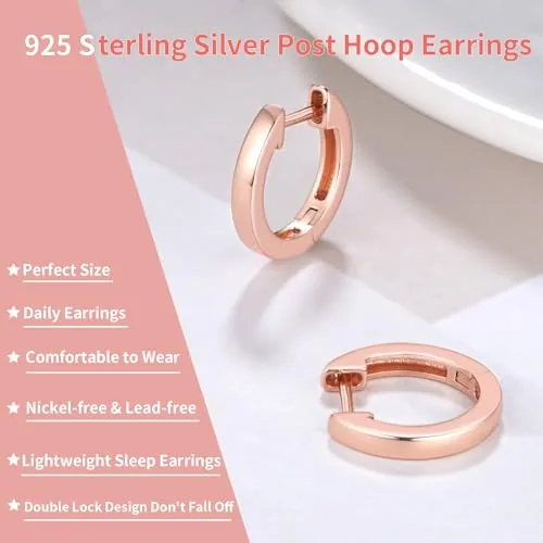 20mm Rose Gold over Sterling Silver Hoop Earrings, view 2