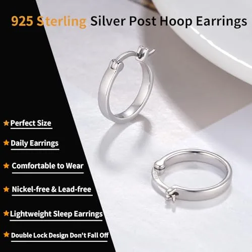 20mm Sterling Silver Hoop Earrings, view 2