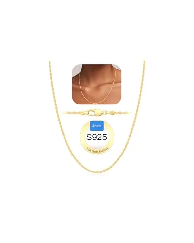 1.5mm 14K Gold over Sterling Silver Rope Chain 20 in