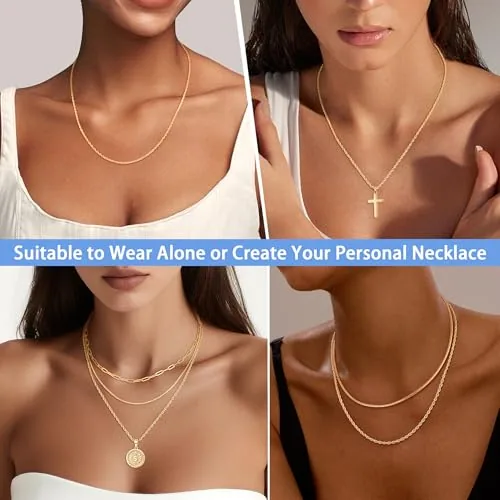 2mm 14K Gold over Sterling Silver Rope Chain 24 in, view 4