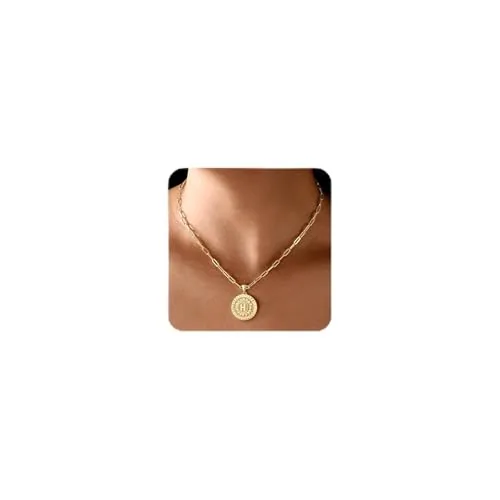 14K Gold Plated Initial Necklace, Style JP-DMMVR
