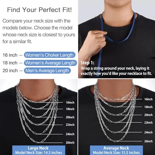 4mm Sterling Silver Paperclip Chain 18 in, view 3