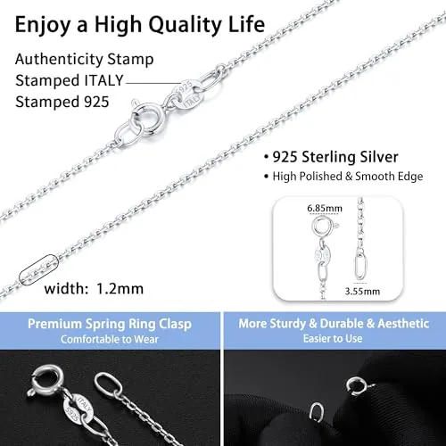 1.2mm Sterling Silver Cable Chain 17 in