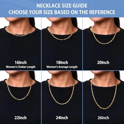 3mm 14K Gold over Steel Paperclip Chain 18 in, view 3