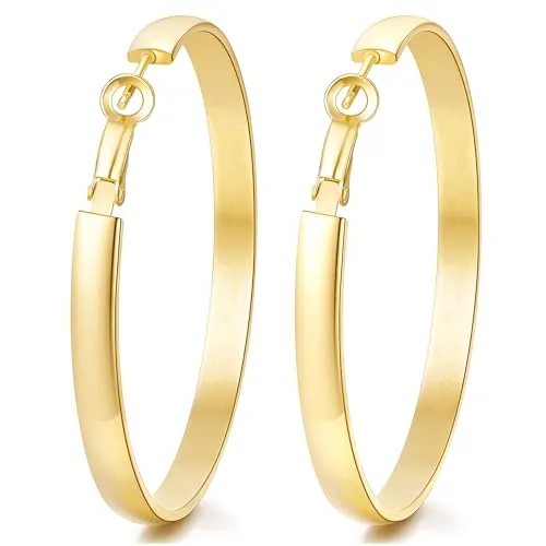 4mm 14K Gold over Sterling Silver Hoop Earrings